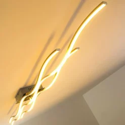 hofstein Plafonnier Grant LED Acier inoxydable, 3 lumières