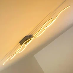 hofstein Plafonnier Grant LED Acier inoxydable, 3 lumières