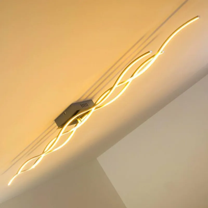 hofstein Plafonnier Grant LED Acier inoxydable, 3 lumières