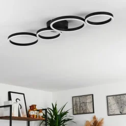 hofstein Plafonnier Grasse LED Noir, 1 lumière