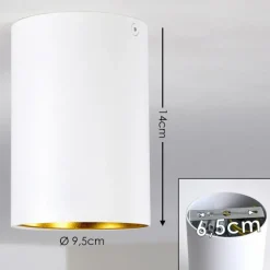 Lampes Dorées-hofstein Plafonnier Grenada Or, Blanc, 1 lumière