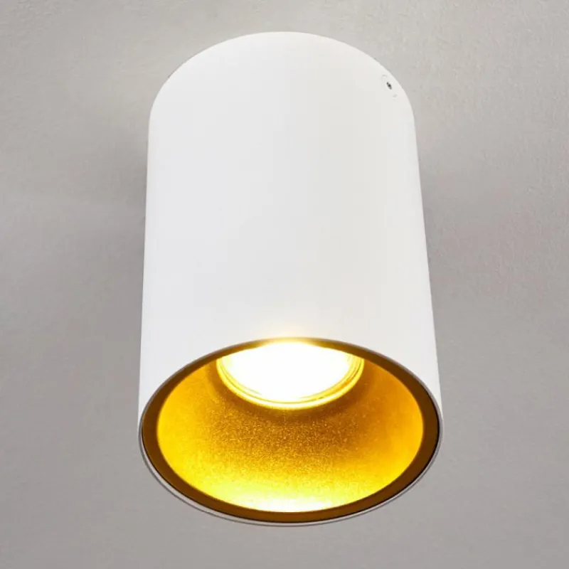 Lampes Dorées-hofstein Plafonnier Grenada Or, Blanc, 1 lumière