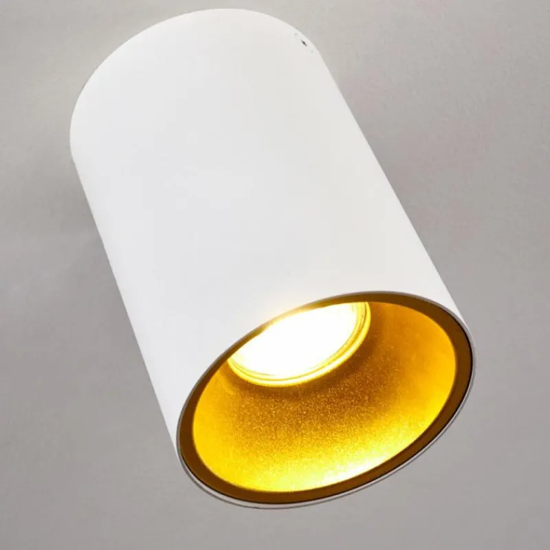 Lampes Dorées-hofstein Plafonnier Grenada Or, Blanc, 1 lumière