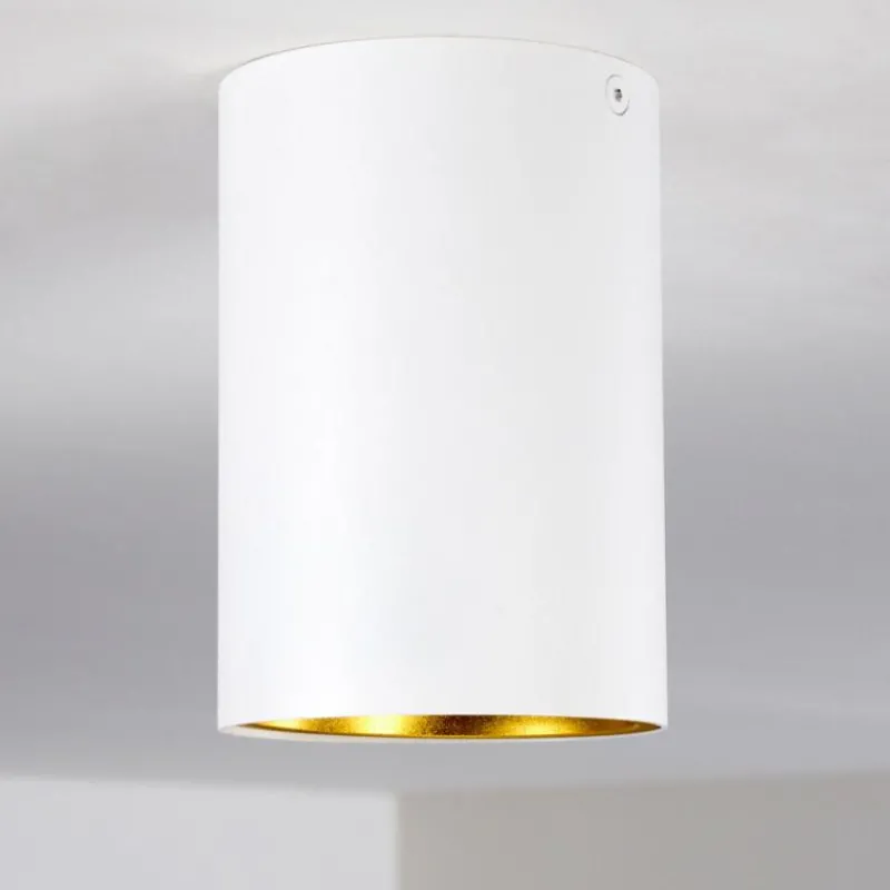 Lampes Dorées-hofstein Plafonnier Grenada Or, Blanc, 1 lumière