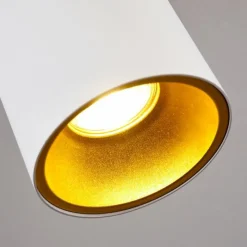 Lampes Dorées-hofstein Plafonnier Grenada Or, Blanc, 1 lumière