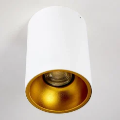 Lampes Dorées-hofstein Plafonnier Grenada Or, Blanc, 1 lumière