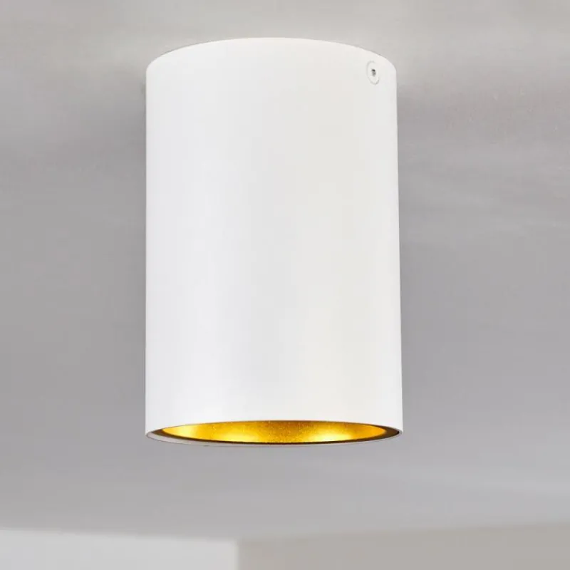 Lampes Dorées-hofstein Plafonnier Grenada Or, Blanc, 1 lumière