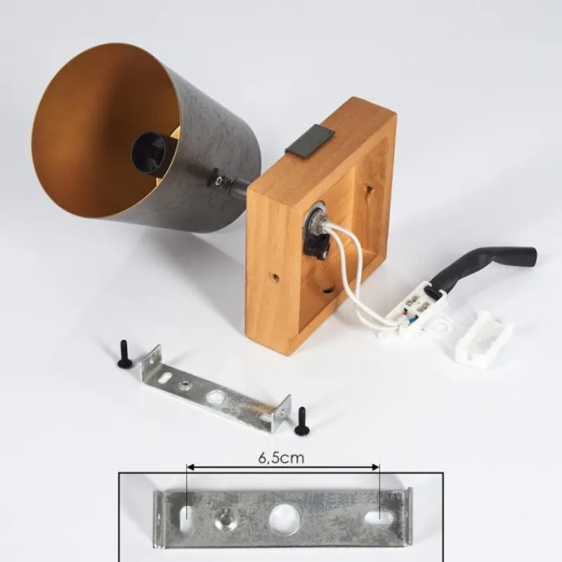 Lampes Dorées-hofstein Plafonnier Gressot Écru, Nickel mat, 1 lumière