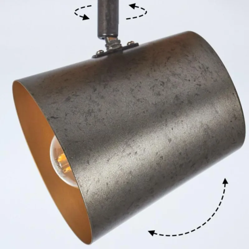 Lampes Dorées-hofstein Plafonnier Gressot Écru, Nickel mat, 1 lumière