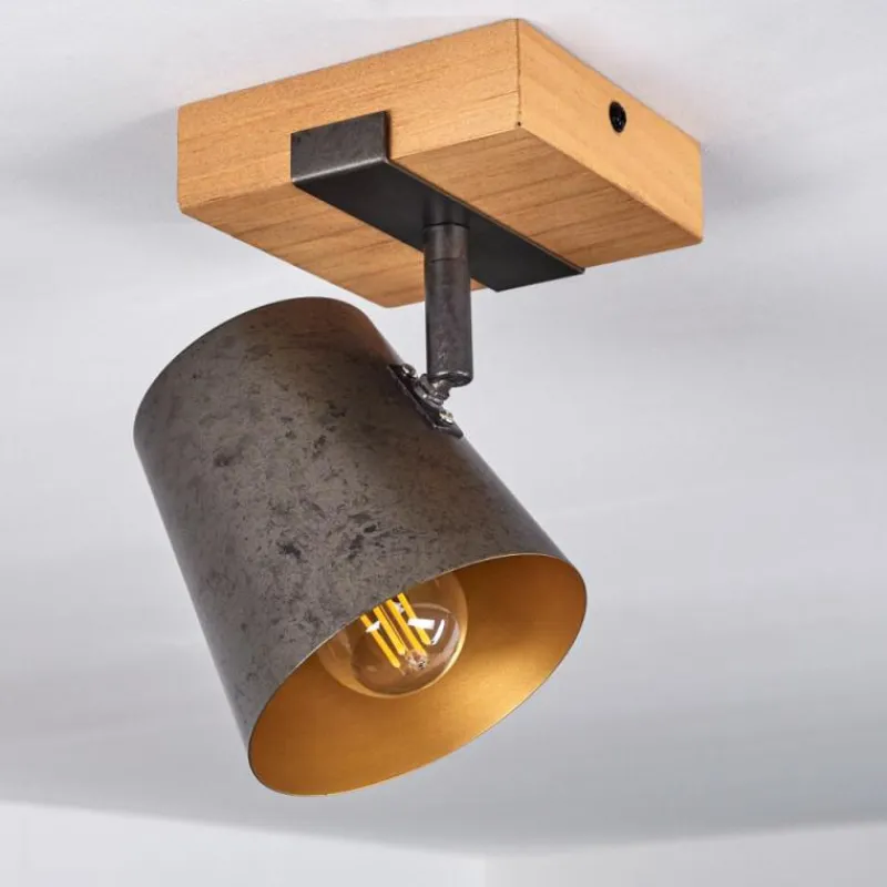 Lampes Dorées-hofstein Plafonnier Gressot Écru, Nickel mat, 1 lumière