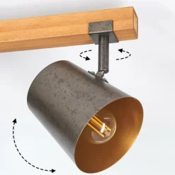 Lampes Dorées-hofstein Plafonnier Gressot Écru, Nickel mat, 2 lumières