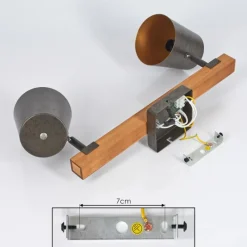 Lampes Dorées-hofstein Plafonnier Gressot Écru, Nickel mat, 2 lumières