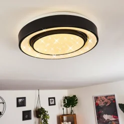 hofstein Plafonnier Grimacco LED Noir, 1 lumière, Changeur de couleurs