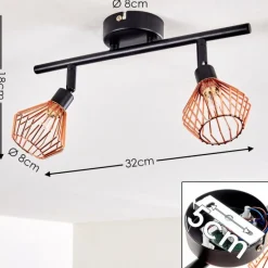 hofstein Plafonnier Grönhöj Noir, 2 lumières