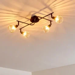 Lampe Plafonnier Grönhöj Noir, 4 lumières* Spots Et Projecteurs