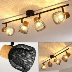 hofstein Plafonnier Grongroft Brun, Noir, 4 lumières