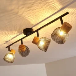 hofstein Plafonnier Grongroft Brun, Noir, 4 lumières