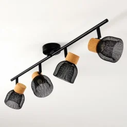 hofstein Plafonnier Grongroft Brun, Noir, 4 lumières