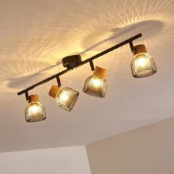 hofstein Plafonnier Grongroft Brun, Noir, 4 lumières