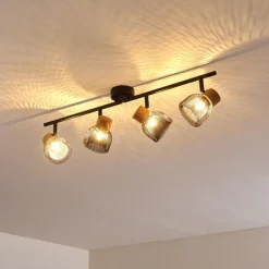 hofstein Plafonnier Grongroft Brun, Noir, 4 lumières