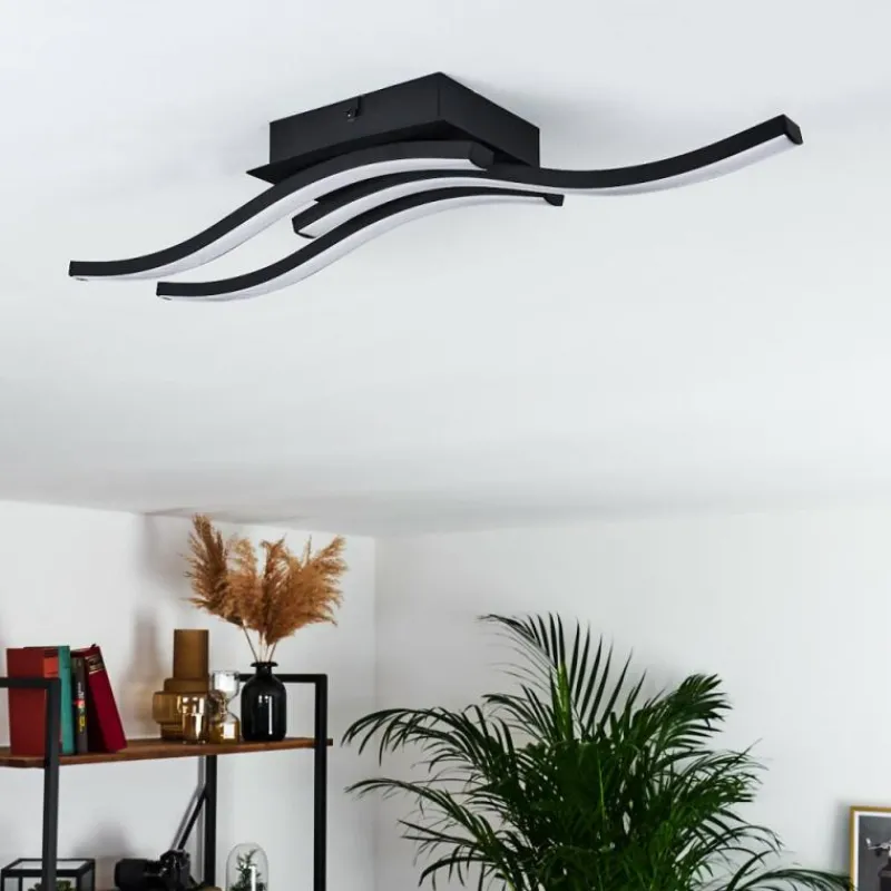 hofstein Plafonnier Grossari LED Noir, 3 lumières