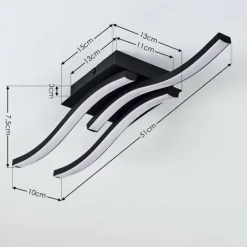 hofstein Plafonnier Grossari LED Noir, 3 lumières