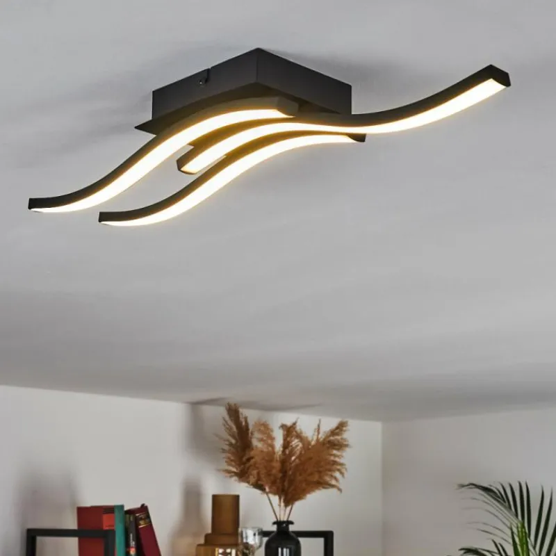 hofstein Plafonnier Grossari LED Noir, 3 lumières