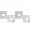 Luminaires Grossmann Plafonnier Grossmann KARREE LED Aluminium, Champagne, 4 lumières* Éclairage Led