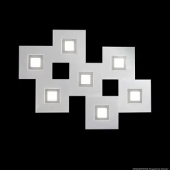 Luminaires Grossmann Plafonnier Grossmann KARREE LED Aluminium, Titane, 7 lumières* Éclairage Led