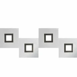 Luminaires Grossmann Plafonnier Grossmann KARREE LED Aluminium, Noir, 4 lumières* Éclairage Led