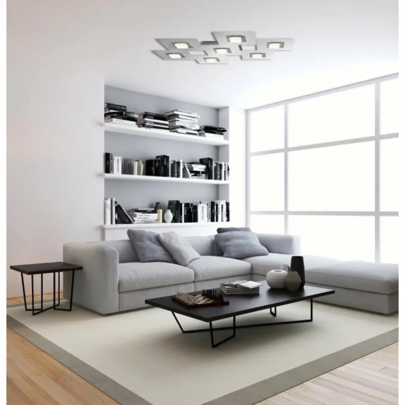 Luminaires Grossmann Plafonnier Grossmann KARREE LED Noir, 7 lumières* Éclairage Led