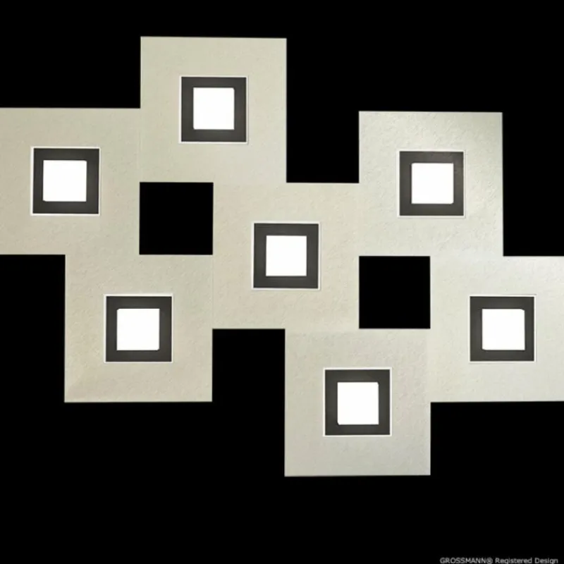 Luminaires Grossmann Plafonnier Grossmann KARREE LED Noir, 7 lumières* Éclairage Led
