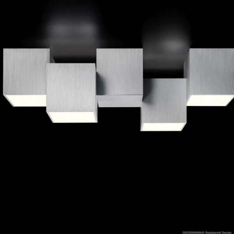 Luminaires Grossmann Plafonnier Grossmann ROCKS LED Aluminium, 4 lumières* Éclairage Led