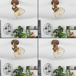 Lampes Dorées-hofstein Plafonnier Grunnfjord Or, Bois foncé, 1 lumière