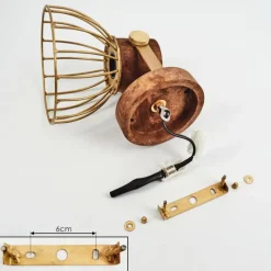 Lampes Dorées-hofstein Plafonnier Grunnfjord Or, Bois foncé, 1 lumière