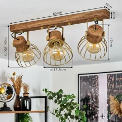 Lampes Dorées-hofstein Plafonnier Grunnfjord Or, Écru, 3 lumières