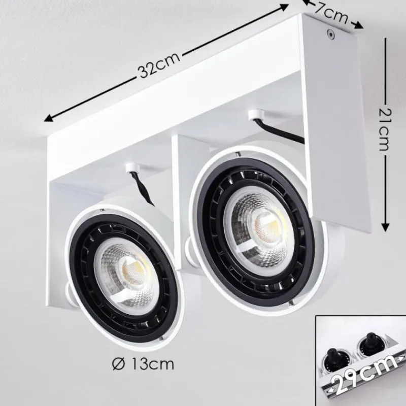 hofstein Plafonnier Grytgol Blanc, 2 lumières* Spots Et Projecteurs