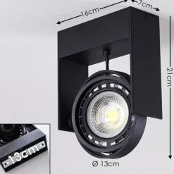 hofstein Plafonnier Grytgol Noir, 1 lumière* Spots Et Projecteurs