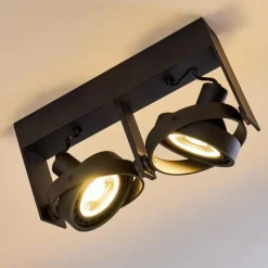 hofstein Plafonnier Grytgol Noir, 2 lumières* Spots Et Projecteurs