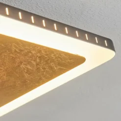 Lampes Dorées-hofstein Plafonnier Guacacallo LED Or, Noir, Blanc, 1 lumière