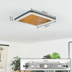 Lampes Dorées-hofstein Plafonnier Guacacallo LED Or, Noir, Blanc, 1 lumière