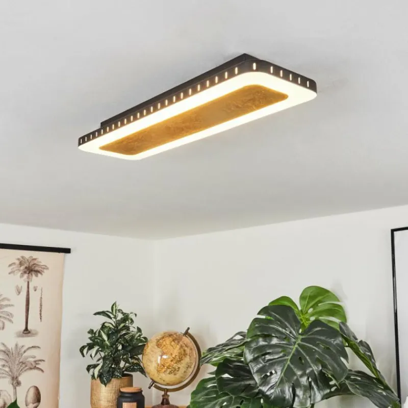 Lampes Dorées-hofstein Plafonnier Guacacallo LED Or, Noir, Blanc, 1 lumière