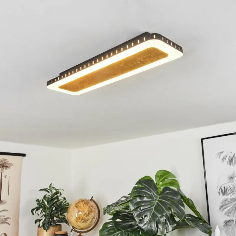 Lampes Dorées-hofstein Plafonnier Guacacallo LED Or, Noir, Blanc, 1 lumière