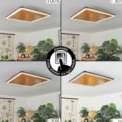 Lampes Dorées-hofstein Plafonnier Guacacallo LED Or, Noir, Blanc, 1 lumière