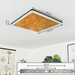 Lampes Dorées-hofstein Plafonnier Guacacallo LED Or, Noir, Blanc, 1 lumière