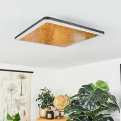 Lampes Dorées-hofstein Plafonnier Guacacallo LED Or, Noir, Blanc, 1 lumière