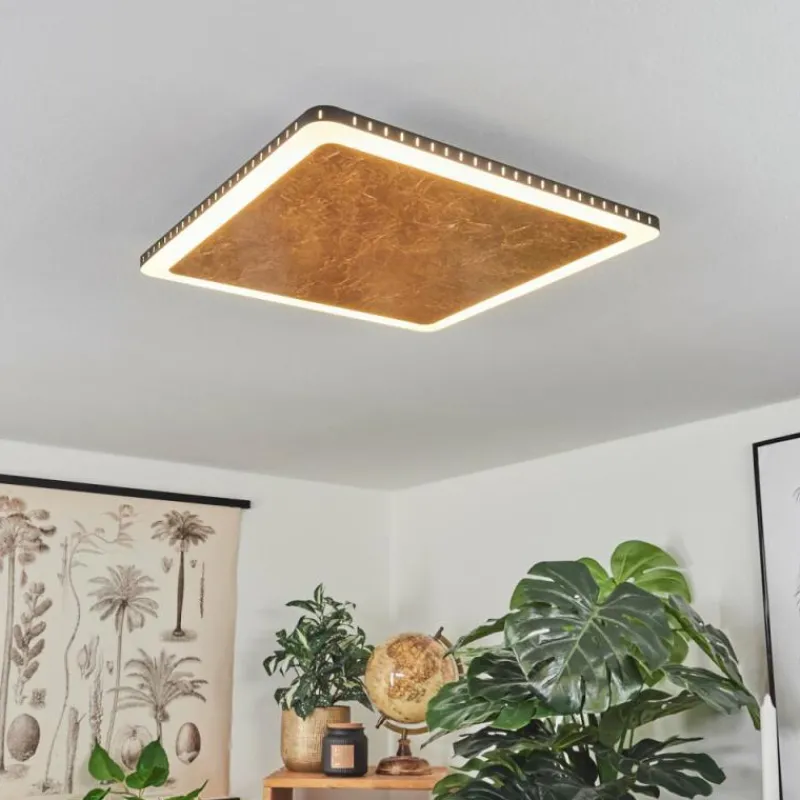 Lampes Dorées-hofstein Plafonnier Guacacallo LED Or, Noir, Blanc, 1 lumière