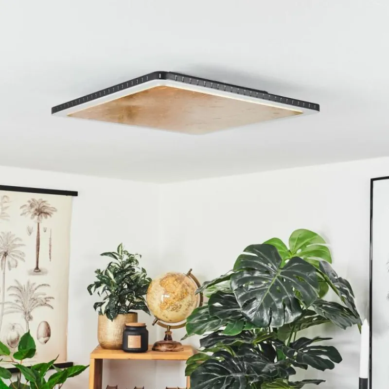 Lampes Dorées-hofstein Plafonnier Guacacallo LED Or, Noir, Blanc, 1 lumière