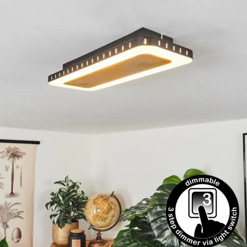 Lampes Dorées-hofstein Plafonnier Guacacallo LED Or, Noir, Blanc, 1 lumière