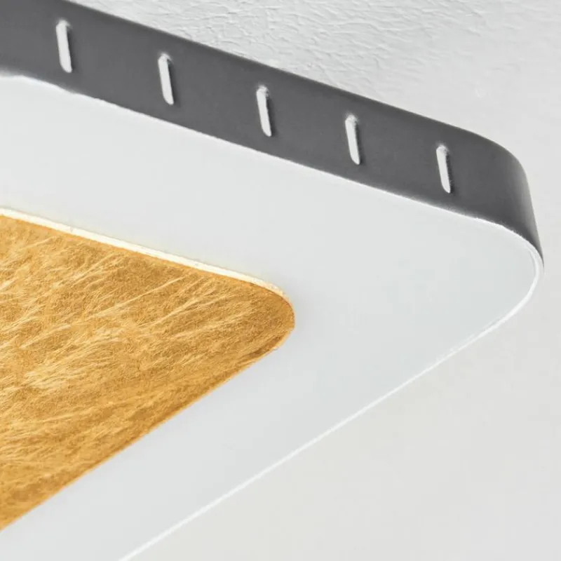 Lampes Dorées-hofstein Plafonnier Guacacallo LED Or, Noir, Blanc, 1 lumière